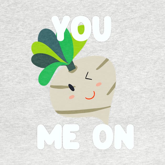 You Turnip Me On Cute Kawaii in Pink by Golden Eagle Design Studio